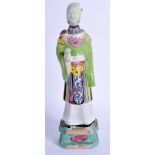 AN 18TH CENTURY CHINESE EXPORT FAMILLE ROSE STONEWARE IMMORTAL Qianlong. 24 cm high.