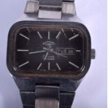 A VINTAGE ROTARY AUTOMATIC STAINLESS STEEL WRISTWATCH. 3.75 cm x 3 cm.