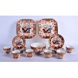 A MID 19TH CENTURY IMARI COPELAND PART TEA SERVICE including cups, saucers etc. (qty)