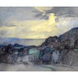 LEONARD RICHMOND (1889-1965) FRAMED PASTEL, signed, “Dark Storm” landscape scene. 31 cm x 40 cm.
