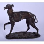 A VERY UNUSUAL ANTIQUE FRENCH BRONZE MENE TYPE DOG with rare hidden compartment within its body. 14