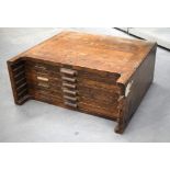 AN ANTIQUE OAK SIX DRAWER PHOTOGRAPHIC SLIDE CABINET. 58 cm x 28 cm.