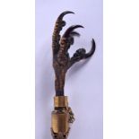 AN UNUSUAL VICTORIAN BIRD CLAW AND BRASS LETTER OPENER. 44 cm long.