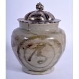 AN EARLY KOREAN ASIAN VIETNAMESE VASE AND COVER. 13 cm high.