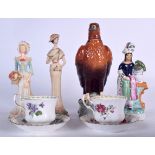 A BESWICK PORCELAIN EAGLE DECANTER, together with a 19th century Staffordshire figure etc. (8)