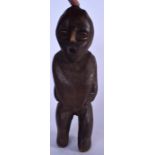 A CONGOLESE LEGA WOODEN FIGURE, pinwork decoration to body. 36.5 cm.