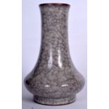 A CHINESE GE TYPE POTTERY VASE, formed with a copper rim. 23 cm high.