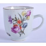 18th c. Chinese coffee cup painted with flowers, moths and insects by James Giles