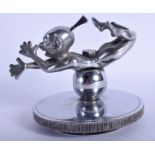 A RARE ART DECO CHROME PIXIE IMP CAR MASCOT RADIATOR CAP. 11 cm x 9 cm.