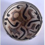 A 12TH/13TH CENTURY KASHAN NISHAPUR POTTERY BOWL Persia, painted with motifs. 11 cm wide.