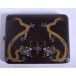 AN EARLY 20TH CENTURY CHINESE CLOISONNE CIGARETTE CASE decorated with dragons. 10 cm x 8 cm.