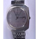 AN OMEGA STAINLESS STEEL DE VILLE WRISTWATCH. 3.5 cm wide.