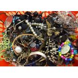 A LARGE QUANTITY OF COSTUME JEWELLERY, varying form and style. (qty)