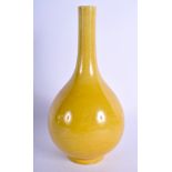 A 19TH CENTURY CHINESE YELLOW PORCELAIN VASE Qing, bearing Qianlong marks to base, incised with dra