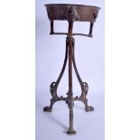 A 19TH CENTURY FRENCH ART NOUVEAU COPPER BRONZE STAND in the manner of Benson. 38 cm high.