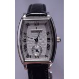 A BOXED DREYFUSS & CO SWISS CARTIER STYLE WRISTWATCH. 2.5 cm x 3 cm.