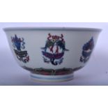 A CHINESE DOUCAI PORCELAIN BOWL BEARING CHENGHUA MARKS, painted wit precious objects. 17.5 cm wide.