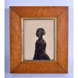 A REGENCY MAPLE FRAMED SILHOUETTE. Image 9 cm x 11 cm.