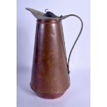 AN ARTS AND CRAFTS WAS BENSON COPPER EWER. 25 cm high.