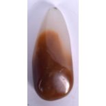 A CHINESE CARVED AGATE BOULDER PENDANT, highly polished. 8.5 cm long.