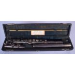 A VINTAGE FLUTE, in original case. Case 42 cm wide.