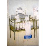 JOHN G SOWERBY (fl. 1876-1914) FRAMED WATERCOLOUR, “Good Morning”, Fry Gallery label verso. 21 cm x