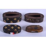 TWO PAIRS OF 19TH CENTURY JAPANESE BRONZE SWORD FITTINGS. (4)