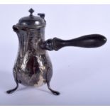 AN ANTIQUE CONTINENTAL SILVER CHOCOLATE POT. 10.5 oz. 15 cm high.