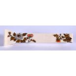 A 19TH CENTURY JAPANESE MEIJI PERIOD HIROMAKI LACQUER IVORY BROOCH. 6.75 cm wide.