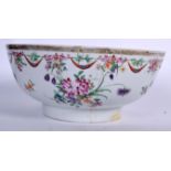 A LARGE 18TH CENTURY CHINESE EXPORT FAMILLE ROSE BOWL Qianlong. 27 cm x 12 cm.