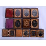 FOUR 19TH CENTURY BAKELITE CASED DAGUERREOTYPE PHOTOGRAPHS together with three others. (7)