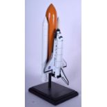 A SPACE SHUTTLE SCALE MODEL, together with associated. 33 cm high.