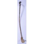 A 19TH CENTURY SILVER MOUNTED RIDING CROP. 56 cm long.