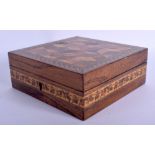 A VICTORIAN TUNBRIDGE WARE BOX. 15 cm square.