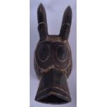 A BURKINA FASO BOBO TRIBE POLYCHROMED WOODEN MASK, in the form of an elongated gazelle head. 47 cm