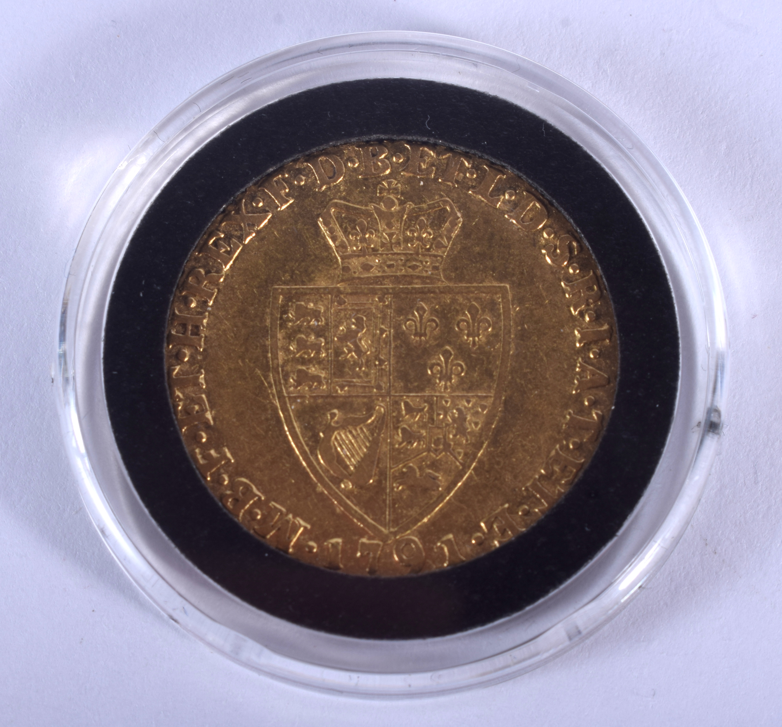 A BOXED 1791 22CT GOLD SPADE TYPE GUINEA COIN. - Image 2 of 3