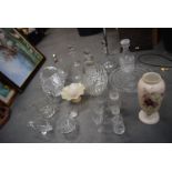 A QUANTITY OF ANTIQUE GLASSWARE, including an overlaid vase, decanter etc. (2 boxes)