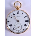 A GOOD 18CT GOLD DENT OF LONDON POCKET WATCH No 17270. 89 grams overall. 4.5 cm wide.