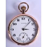 A 9CT GOLD SAMOR POCKET WATCH. 65 grams overall. 4.25 cm wide.