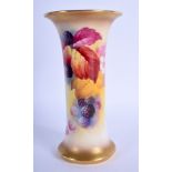 A ROYAL WORCESTER VASE by Kitty Blake. 15.5 cm high.