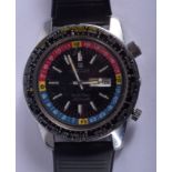 A RARE VINTAGE PEPSI DIAL RICOH WORLD TIME AUTOMATIC WRISTWATCH. 4.25 cm wide.