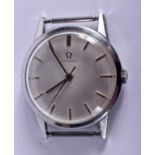 A VINTAGE OMEGA STAINLESS STEEL WATCH. 3.25 cm wide.