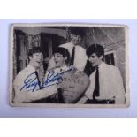 A 1960S A & B CHEWING GUM BEATLES CARD bearing facsimile signature of Ringo Starr. 8.5 cm x 5.5 cm.