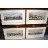 A SET OF FOUR ANTIQUE FRAMED LEICESTERSHIRE PRINTS OF HUNTING INTEREST, “The Death”,