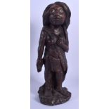 A RARE VINTAGE POLYNESIAN TRIBAL CARVED WOOD TRIBAL FIGURE. 27 cm high.