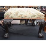 A GOOD VICTORIAN IRISH FOOT STOOL. 46 cm x 67 cm.