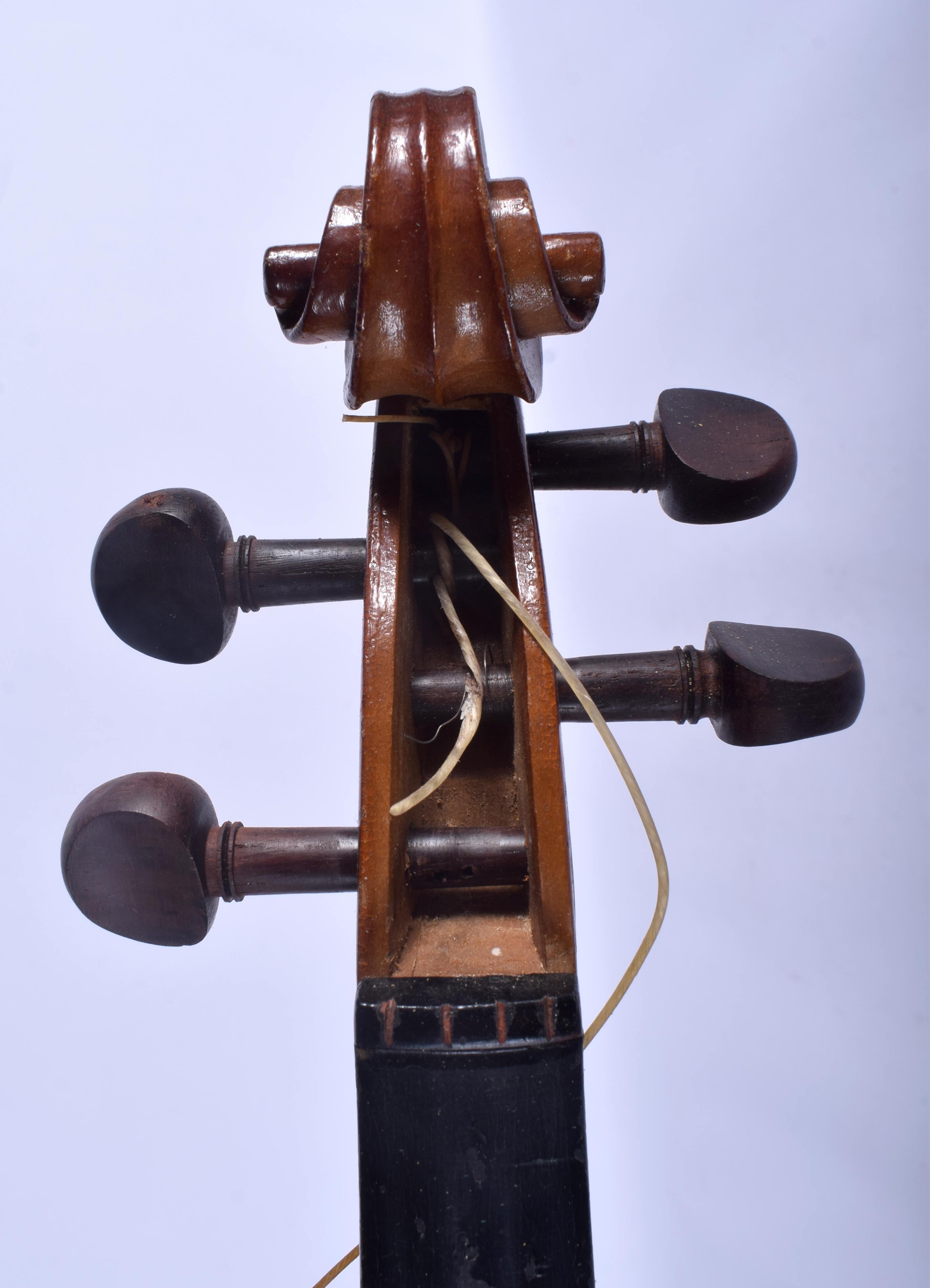 A VINTAGE TWO PIECE BACK VIOLIN together with another within a case. 64 cm long. (3) - Image 16 of 23