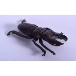 A JAPANESE BRONZE OKIMONO IN THE FORM OF A STAG BEETLE, signed. 6.25 cm long.