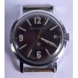 A RARE VINTAGE RUSSIAN BLACK DIAL MILITARY WATCH. 3.5 cm wide.