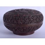AN 18TH/19TH CENTURY CHINESE CARVED CINNABAR LACQUER BOWL AND COVER Qianlong/Jiaqing, decorated wit